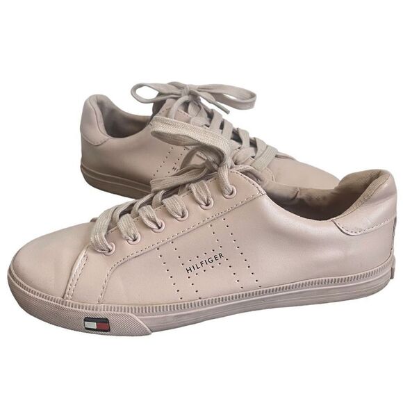 Tommy Hilfiger Women’s Low Top Mauve Casual Leather Sneakers Size 8.5 - Picture 1 of 9